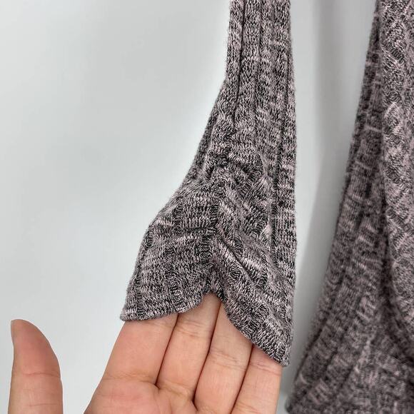 IZ Byer Womens Gray Twist Front Knot Blouse Top Ribbed 3/4 Sleeve Shirt Size XS - Picture 5 of 12